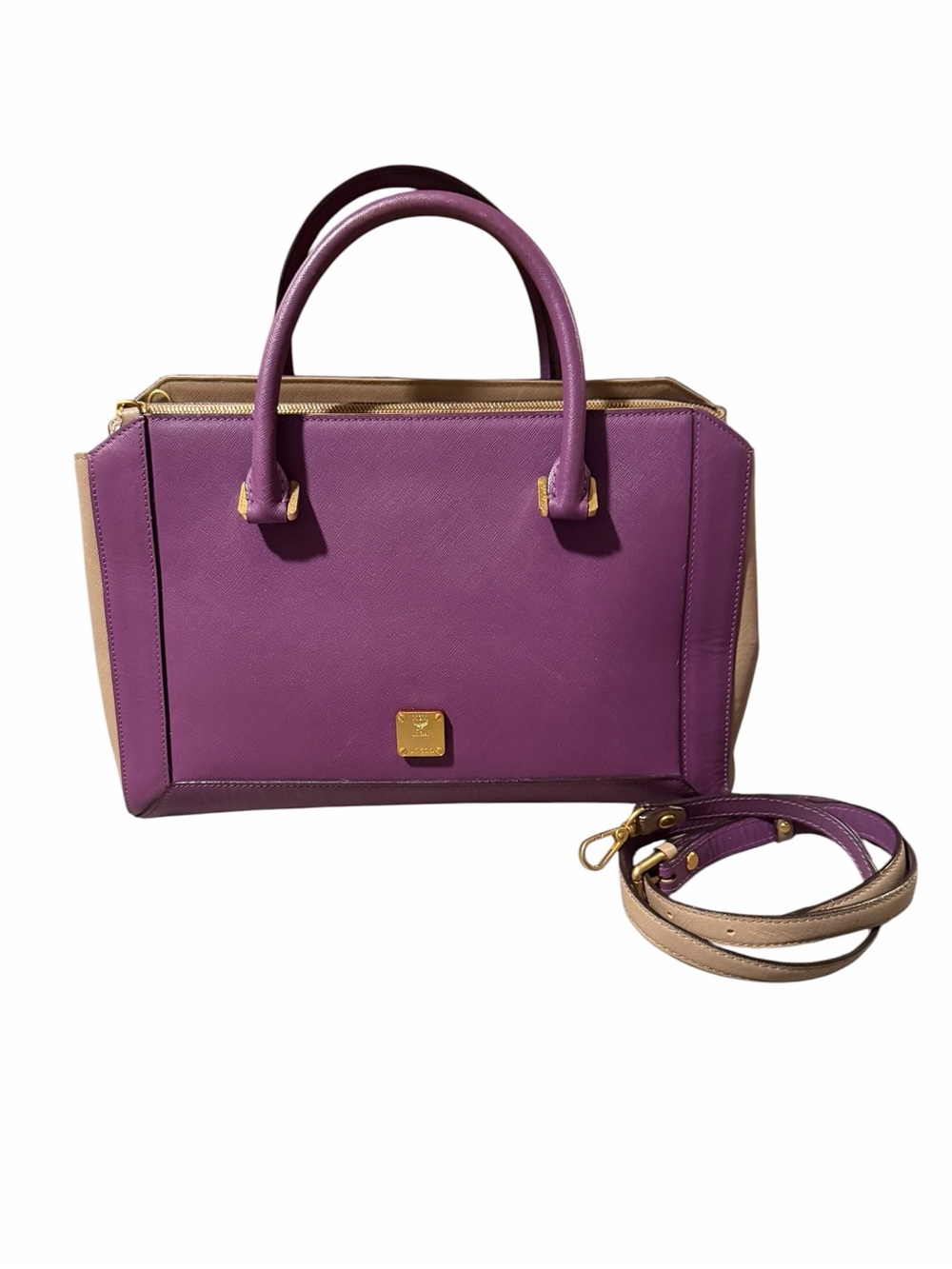 MCM Safiano Nuovo Two-Tone Satchel